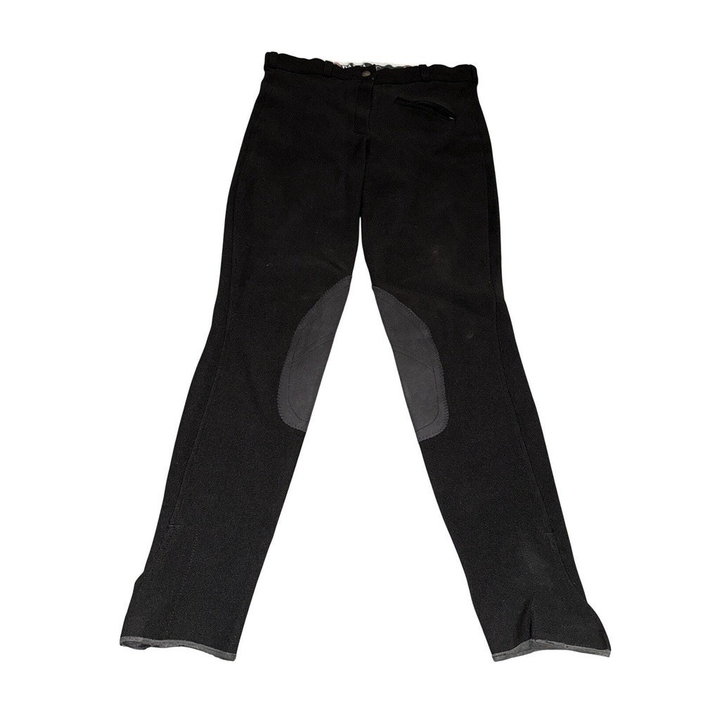 Dafna Riding‎ Breeches Black Knee Patch Stirrup Pants Women Equestrian Sz
